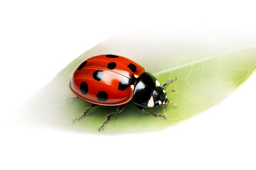 Crawling Ladybug Macro on a transparent background