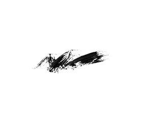 Obraz premium black acrylic ink brush stroke smear splatter on transparent png background