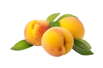 Fresh and Isolated Peach on a transparent background
