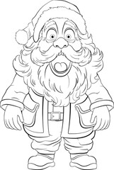 Surprised Santa Claus Cartoon Character Standing