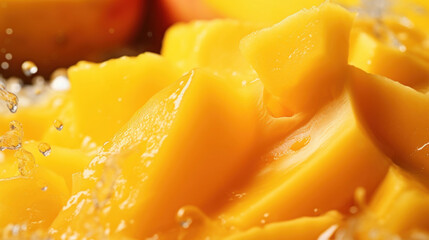 Close-up of yellow mango ice cream balls