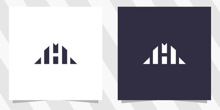 letter mh hm logo design