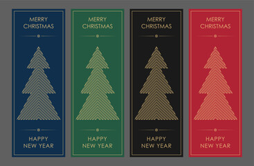 Fototapeta na wymiar Merry Christmas and Happy New Year. A holiday greeting template for postcards, banners and flyers. A set of color options
