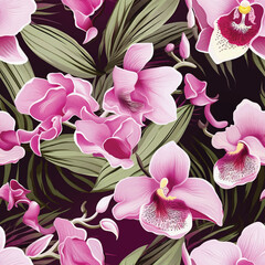 Minimalist orchid pattern for branding