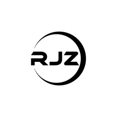 RJZ letter logo design with white background in illustrator, cube logo, vector logo, modern alphabet font overlap style. calligraphy designs for logo, Poster, Invitation, etc.