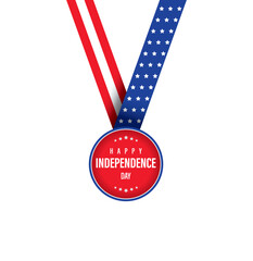 Independence Day medal badges in US flag design. US flag badge. blue and red badge medal in a flat design. Different US label badges