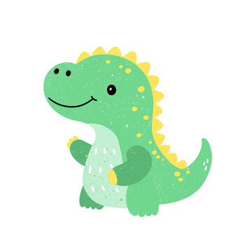 green cute dinosaur cartoon for kids 