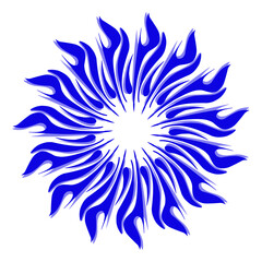 Naklejka na ściany i meble Blue tribal mandala icon with shadow. Perfect for logos, icons, items, tattoos, stickers, posters, banners, clothes, hats