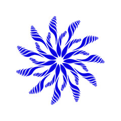 Blue tribal mandala icon with shadow. Perfect for logos, icons, items, tattoos, stickers, posters, banners, clothes, hats