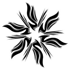 Black tribal mandala icon with shadow. Perfect for logos, icons, items, tattoos, stickers, posters, banners, clothes, hats