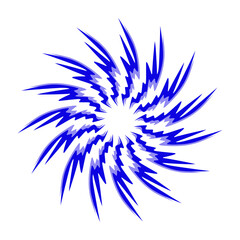 Fototapeta na wymiar Blue tribal mandala icon with shadow. Perfect for logos, icons, items, tattoos, stickers, posters, banners, clothes, hats
