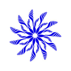 Blue tribal mandala icon with shadow. Perfect for logos, icons, items, tattoos, stickers, posters, banners, clothes, hats