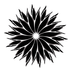 Obraz premium Black tribal mandala icon with shadow. Perfect for logos, icons, items, tattoos, stickers, posters, banners, clothes, hats