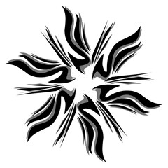 Black tribal mandala icon with shadow. Perfect for logos, icons, items, tattoos, stickers, posters, banners, clothes, hats