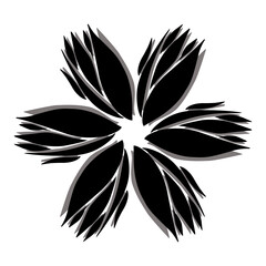 Black tribal mandala icon with shadow. Perfect for logos, icons, items, tattoos, stickers, posters, banners, clothes, hats