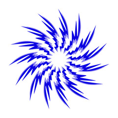 Fototapeta na wymiar Blue tribal mandala icon with shadow. Perfect for logos, icons, items, tattoos, stickers, posters, banners, clothes, hats