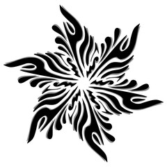 Black tribal mandala icon with shadow. Perfect for logos, icons, items, tattoos, stickers, posters, banners, clothes, hats