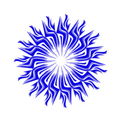 Obraz premium Blue tribal mandala icon with shadow. Perfect for logos, icons, items, tattoos, stickers, posters, banners, clothes, hats