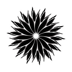 Black tribal mandala icon with shadow. Perfect for logos, icons, items, tattoos, stickers, posters, banners, clothes, hats
