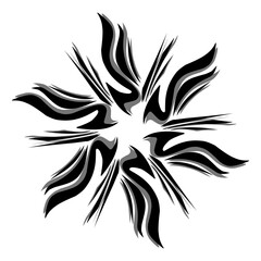 Black tribal mandala icon with shadow. Perfect for logos, icons, items, tattoos, stickers, posters, banners, clothes, hats