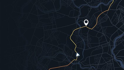 View from above the map. Detailed view of city. Tracking car location, gps. City top view. Abstract background. Map navigation. Flat style, Vector, illustration isolated. Cute simple design