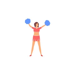 cute vector pose of cheerleading woman background