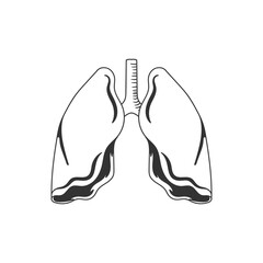 Isolated Human Lung for Internal Organ Medical Health Icon Illustration
