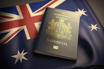 Foto op Plexiglas concept immigration naturalization Australia, passport Getting flag australian Australia Passport © sandra