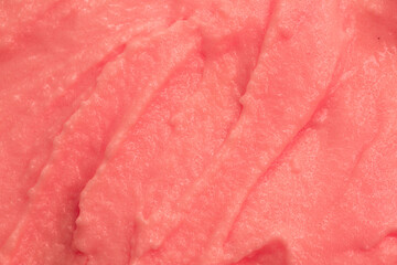 Berry yoghurt ice cream. Smoothies from fresh fruits and berries. Ice cream texture. Delicious sweet dessert close-up as a background.
