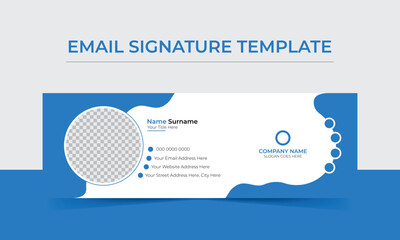 Modern and minimalist email signature design or vector email footer template - obrazy, fototapety, plakaty