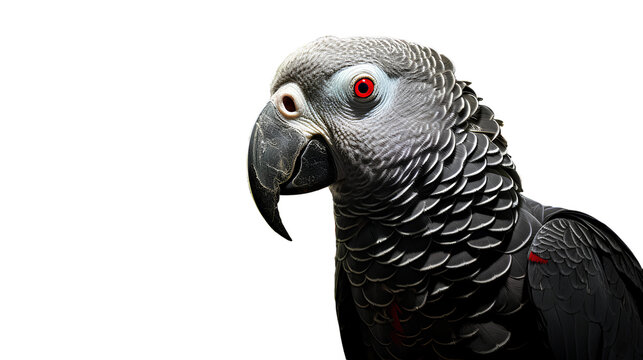 African Grey, created with AI, isolated on transparent background, PNG, 300 DPI 