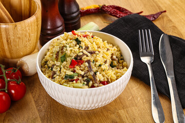 Bulgur with lamb and vegetables