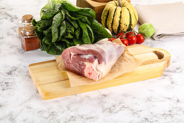 Raw lamb shank for cooking