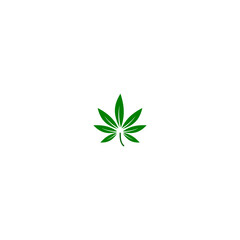 Fototapeta na wymiar Cannabis or marijuana leaf logo. Medical cannabis icon isolated on white background