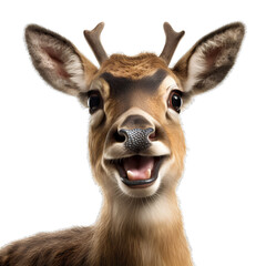 Fototapeta premium Comical deer, created with AI, isolated on transparent background, PNG, 300 DPI 