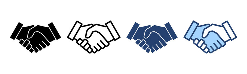 Handshake icon vector. business handshake sign and symbol. contact agreement
