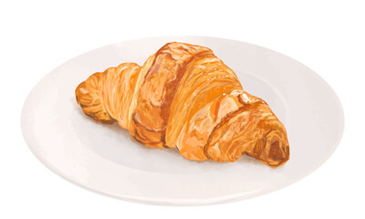皿に盛り付けられたリアルなクロワッサン