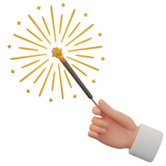 holding fireworks 3D