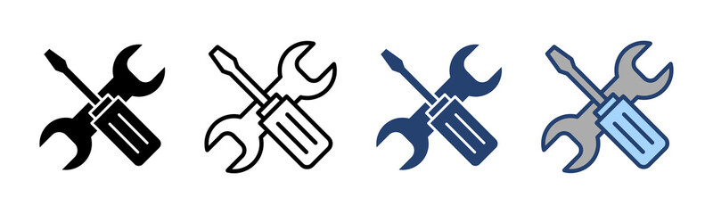 Repair tools icon vector. tool sign and symbol. setting icon. Wrench and screwdriver. Service