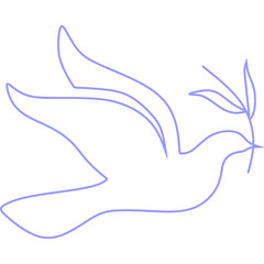 Dove Bird Line Art