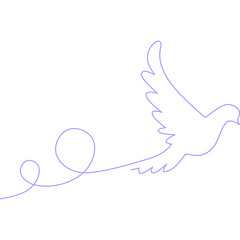 Dove Bird Line Art