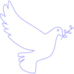 Dove Bird Line Art