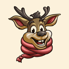 Deer Christmas mascot great illustration for your branding business