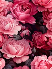 lush pink roses watercolor illustration, seamless border pattern for home decor and interior, fashion, fabric, textile industry to print wallpaper, bed linen, blankets, napkins or for paper design