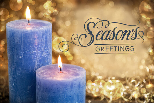 Text Seasons Greetings, Candles, Warm Atmosphere, Christmas, Winter