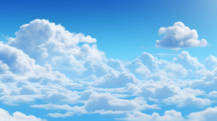 Blue sky with clouds, created with AI, PNG, 300 DPI