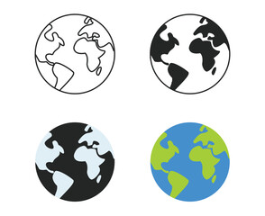 international world globe icon or globe icon set