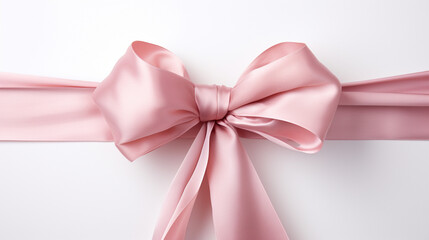 pink ribbon and bow isolated against transparent background - obrazy, fototapety, plakaty