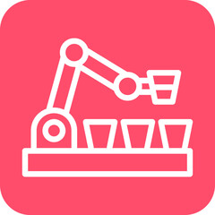 Robot Barista Icon Style