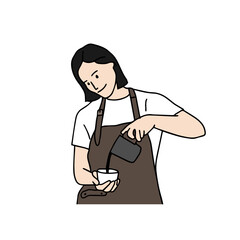 A barista who makes hand-drip coffee.
Hand drawn style vector design illustrations.
